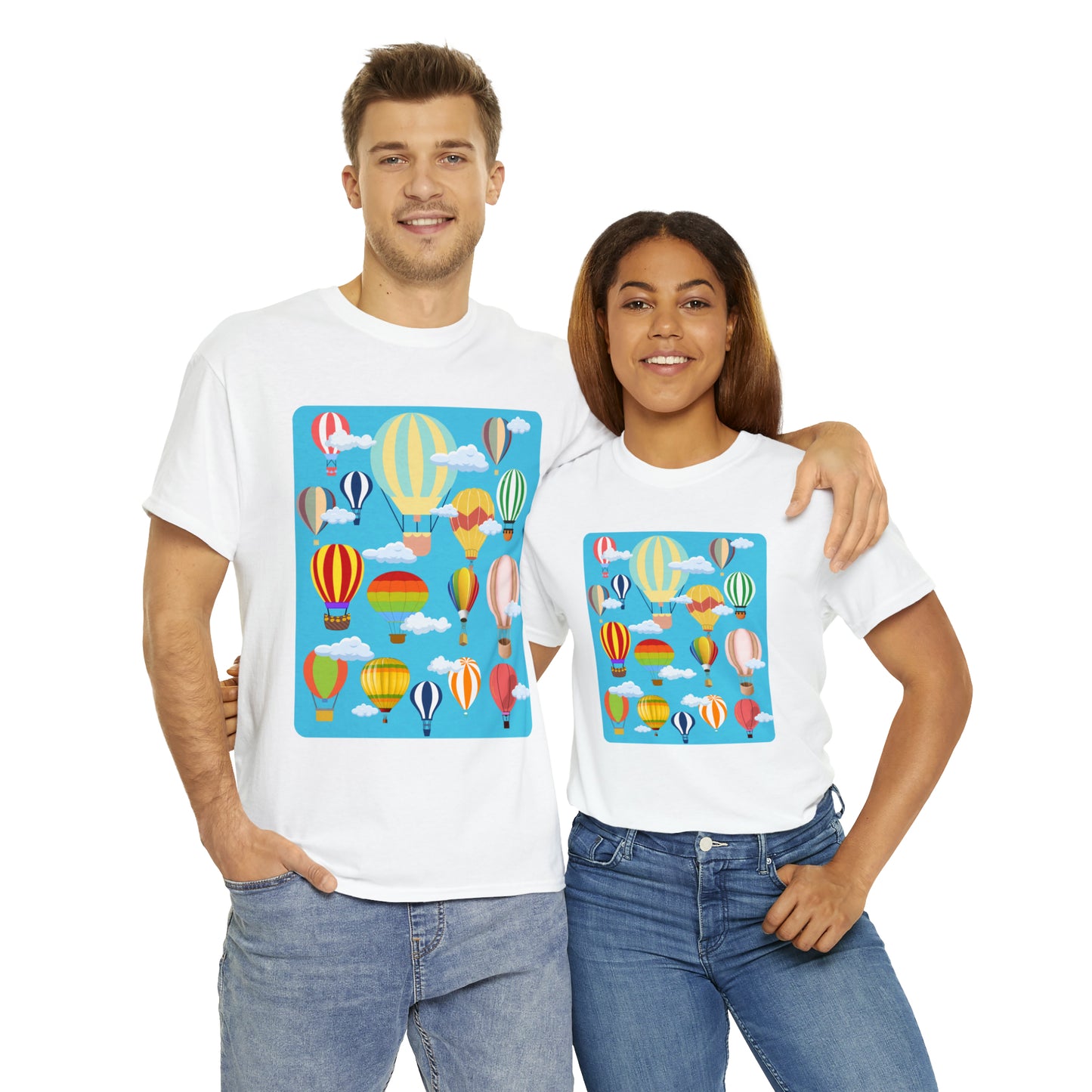 Hot Air Balloons Unisex Heavy Cotton Tee