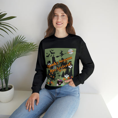 Spooky Season Has Arrived Green Unisex Heavy Blend™ Crewneck Sweatshirt