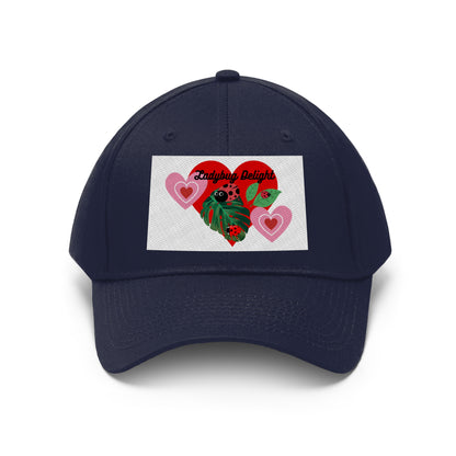 Ladybug Delight White Ground Unisex Twill Hat