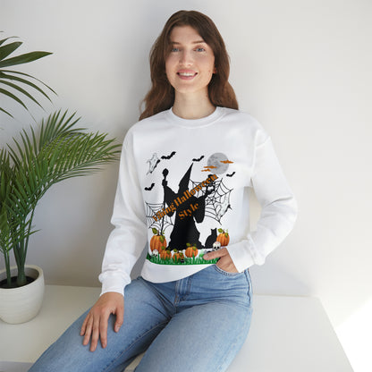 Vibing Halloween Style Unisex Heavy Blend™ Crewneck Sweatshirt