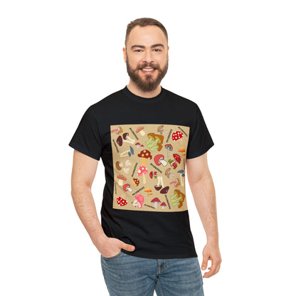 Mushroom Design Unisex Heavy Cotton Tee