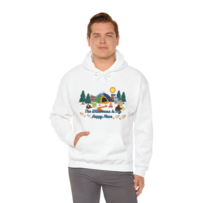 The Wilderness Is My Happy Place Unisex Heavy Blend™ Hooded Sweatshirt