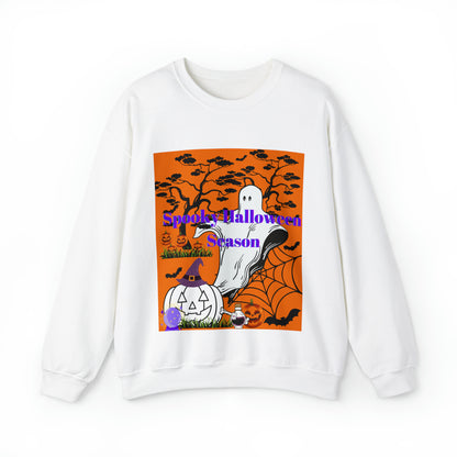 Spooky Halloween Season Orange Unisex Heavy Blend™ Crewneck Sweatshirt