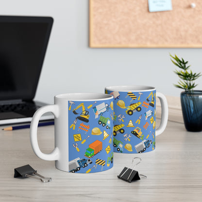 Construction Blue Ceramic Mug 11oz