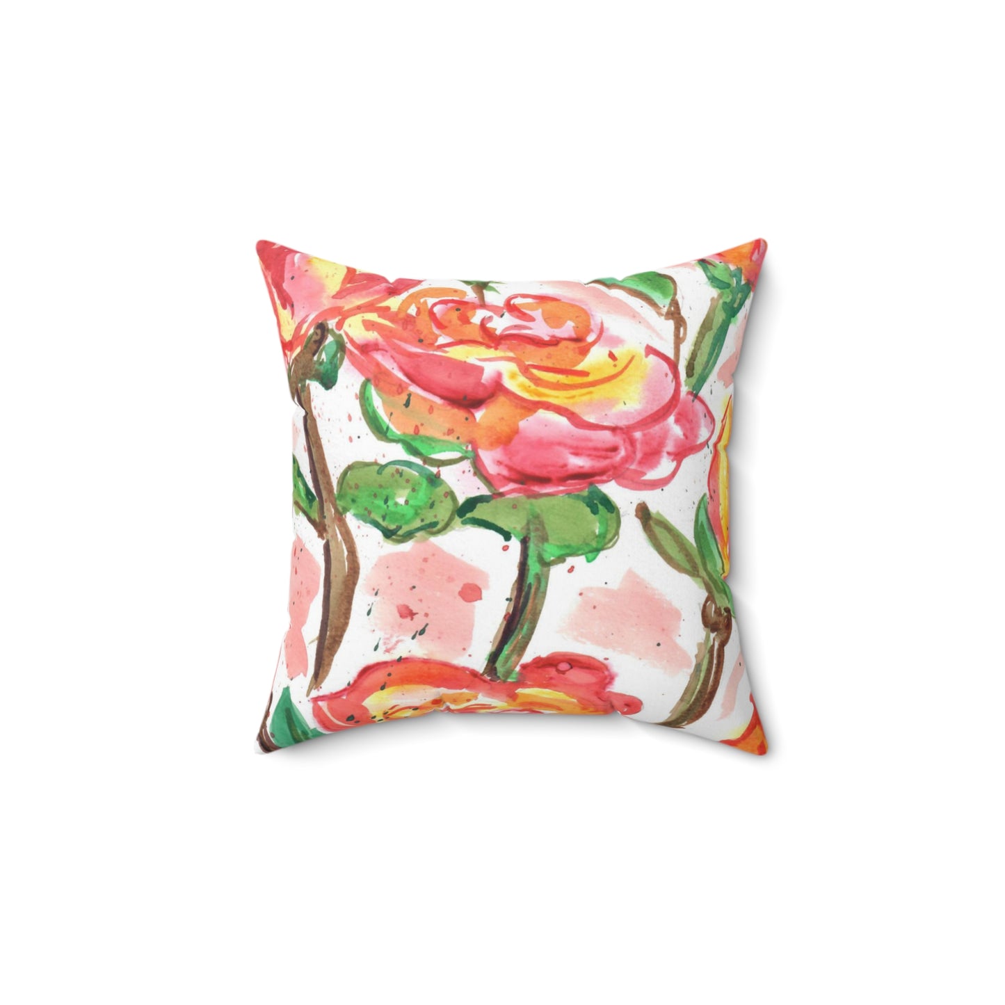 Abstract Rose Design, Spun Polyester Square Pillow