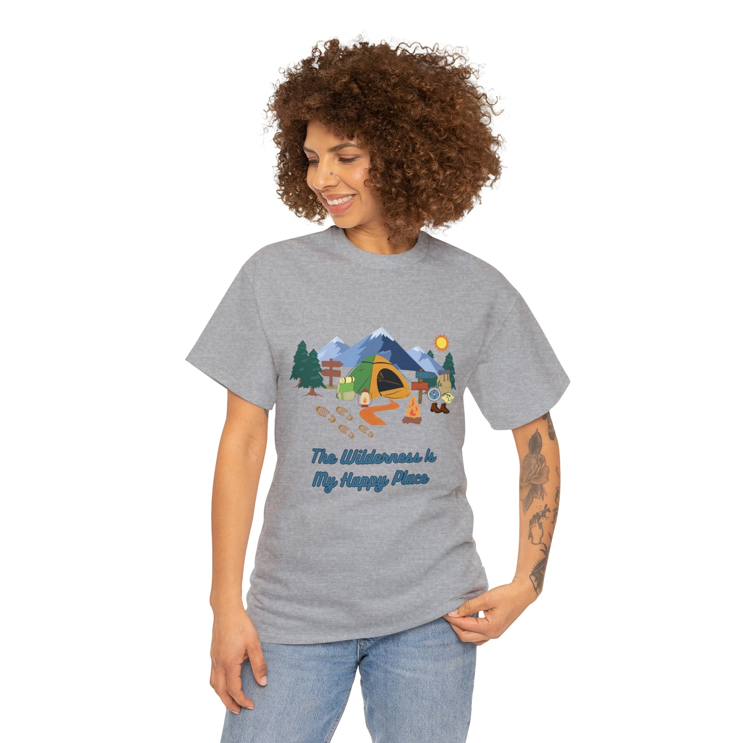 The Wilderness is My Happy Place Unisex Heavy Cotton Tee