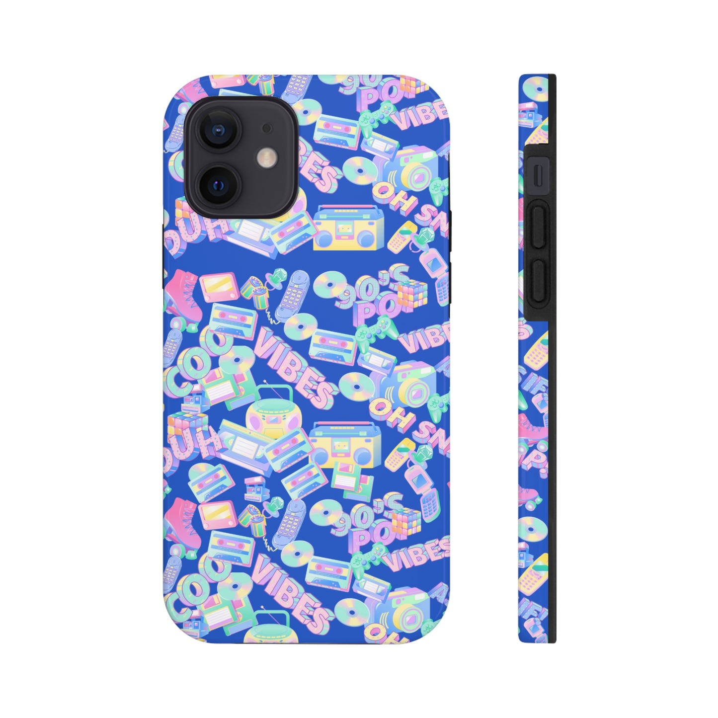 Retro Vibes Blue Tough Phone Cases