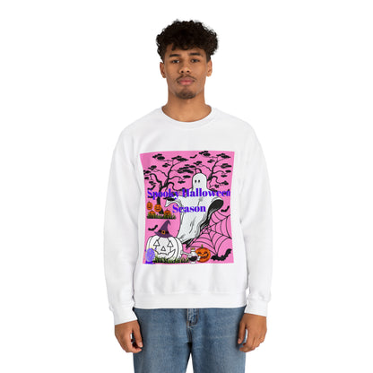 Spooky Halloween Season Pink Unisex Heavy Blend™ Crewneck Sweatshirt