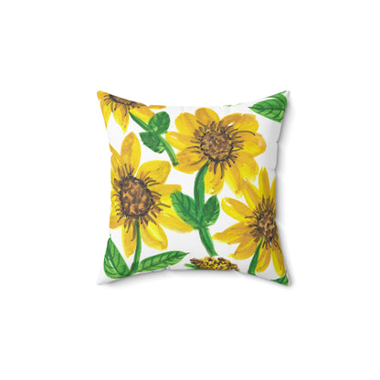 Sunflower Spun Polyester Square Pillow