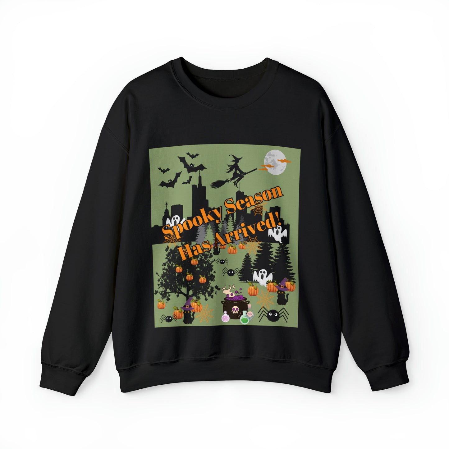 Spooky Season Has Arrived Green Unisex Heavy Blend™ Crewneck Sweatshirt