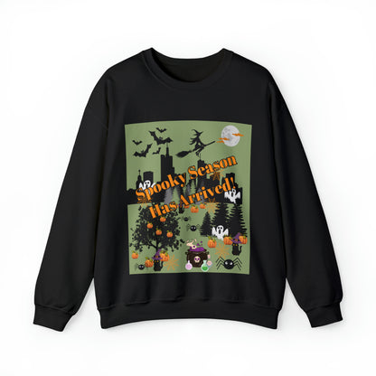 Spooky Season Has Arrived Green Unisex Heavy Blend™ Crewneck Sweatshirt