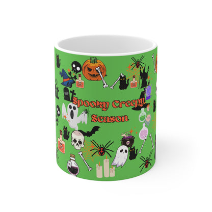 Spooky Creepy Season Green Ceramic Mug 11oz