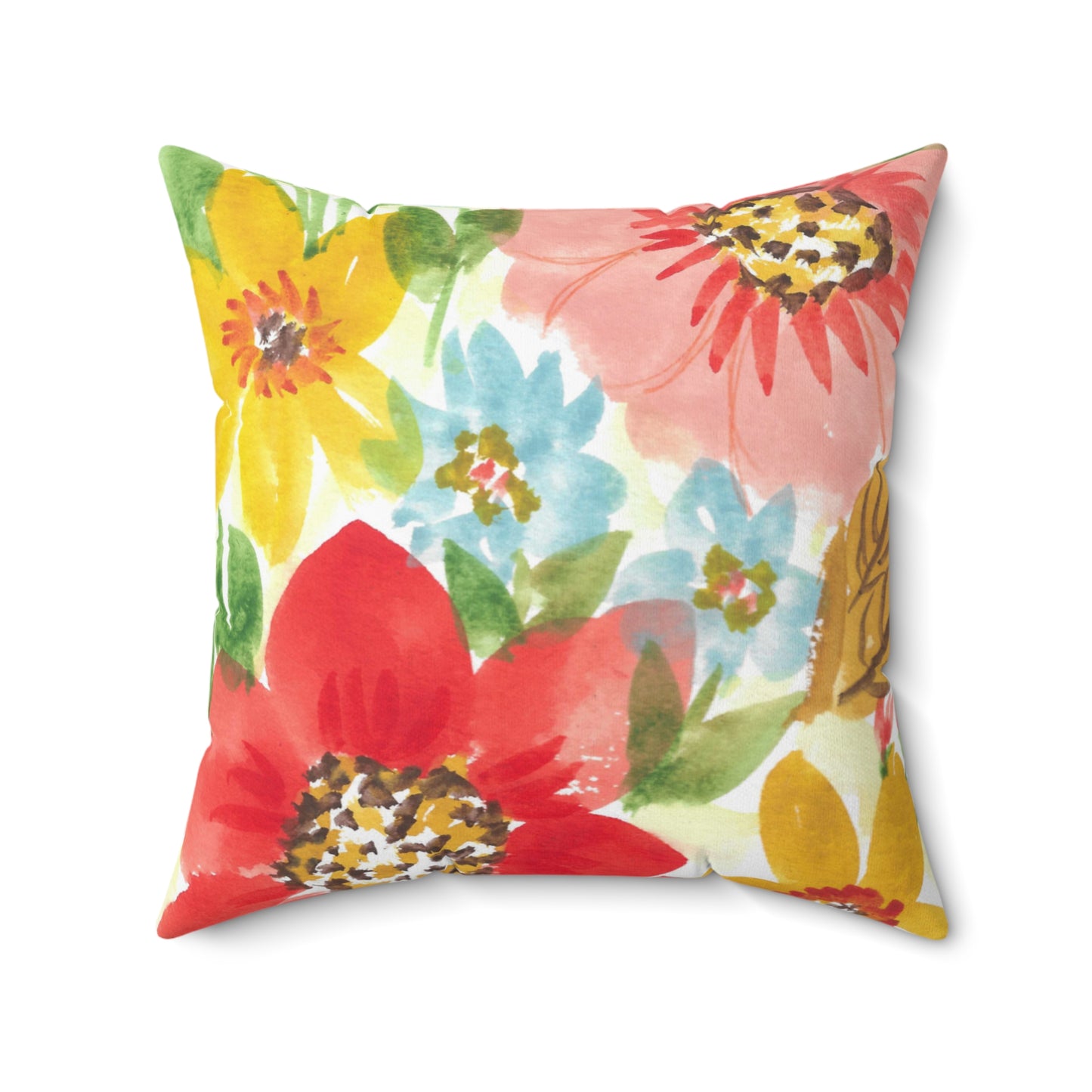 Fun Floral Bouquet Spun Polyester Square Pillow