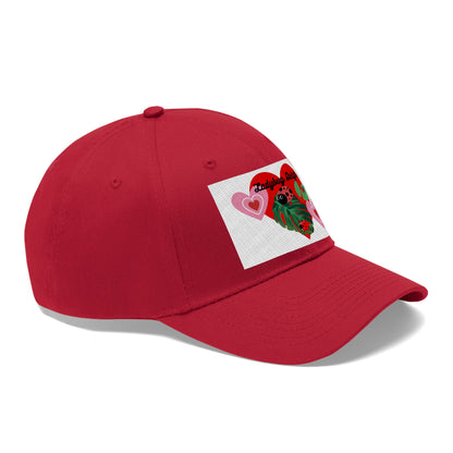 Ladybug Delight White Ground Unisex Twill Hat