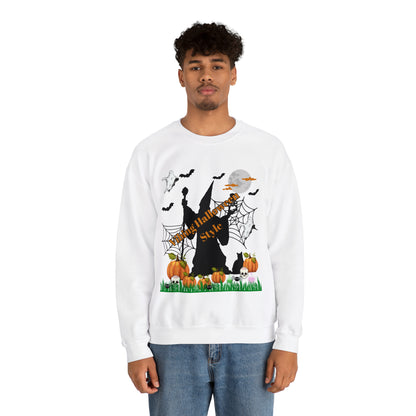 Vibing Halloween Style Unisex Heavy Blend™ Crewneck Sweatshirt