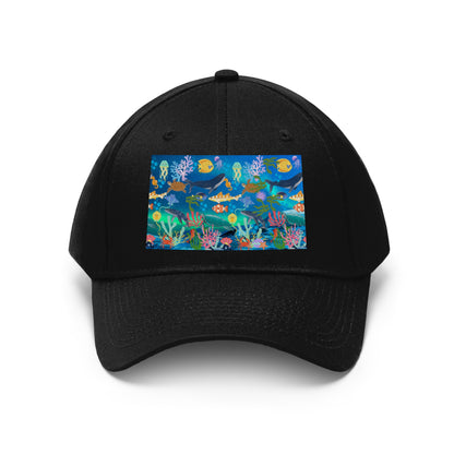 Underwater scene Unisex Twill Hat