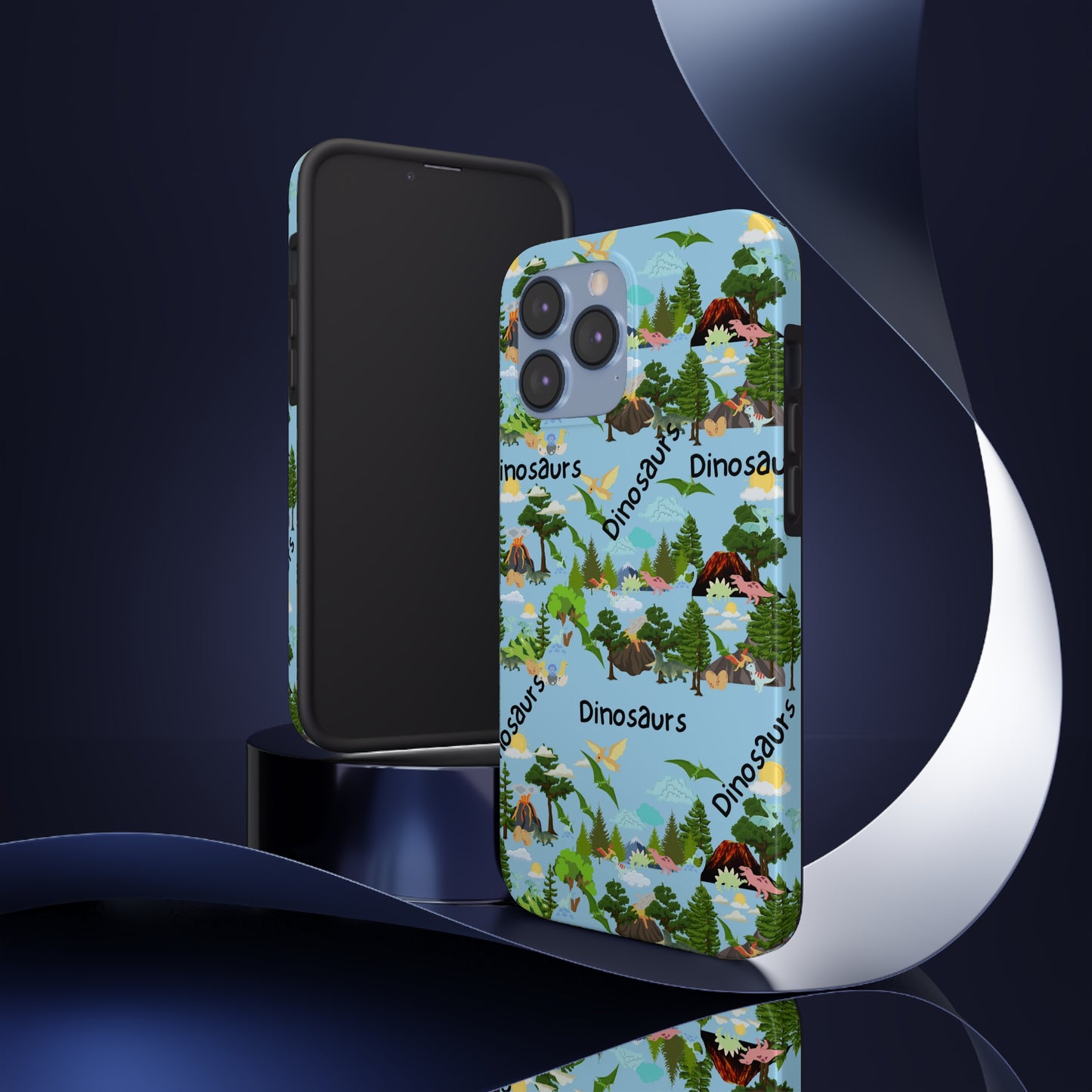 Dinosaurs Blue Tough Phone Cases