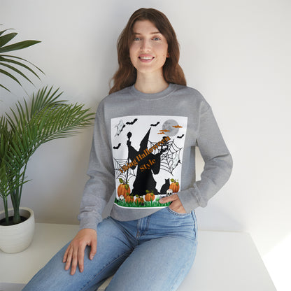 Vibing Halloween Style Unisex Heavy Blend™ Crewneck Sweatshirt