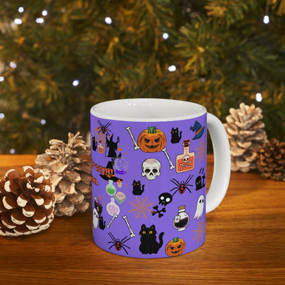 Spooky Creepy Season Purple Ceramic Mug 11oz