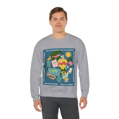 Travel and Exploration Unisex Heavy Blend™ Crewneck Sweatshirt