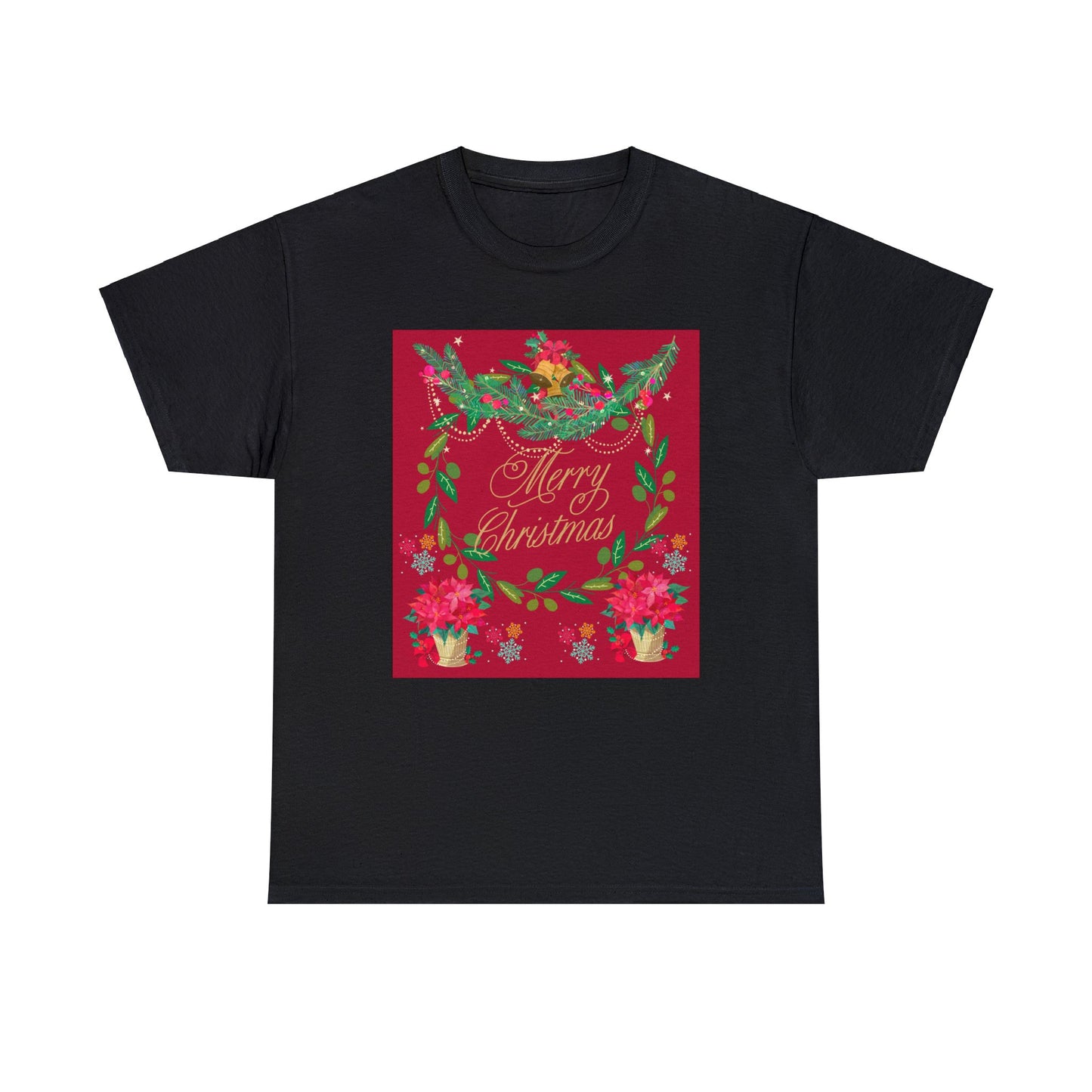 Merry Christmas Garland Unisex Heavy Cotton Tee