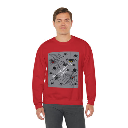 Who is Distracted By Spiders? Unisex Heavy Blend™ Crewneck Sweatshirt