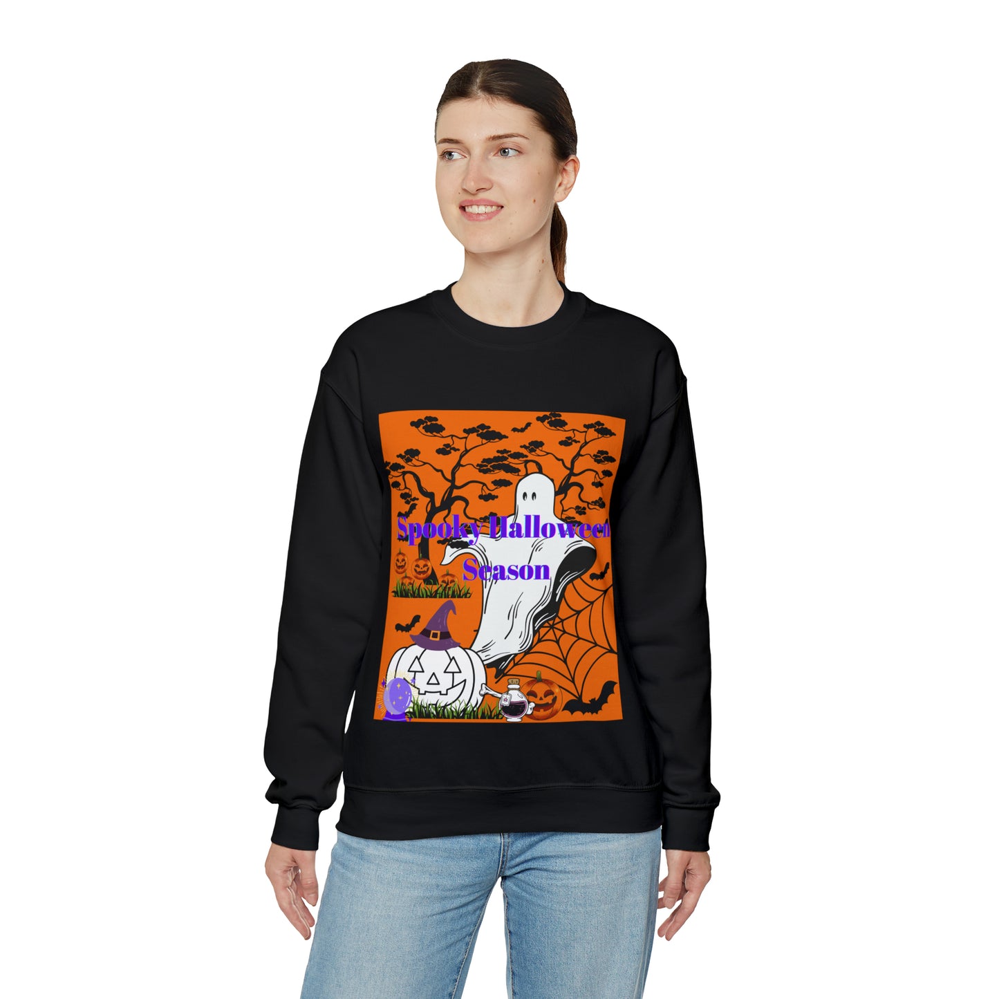 Spooky Halloween Season Orange Unisex Heavy Blend™ Crewneck Sweatshirt