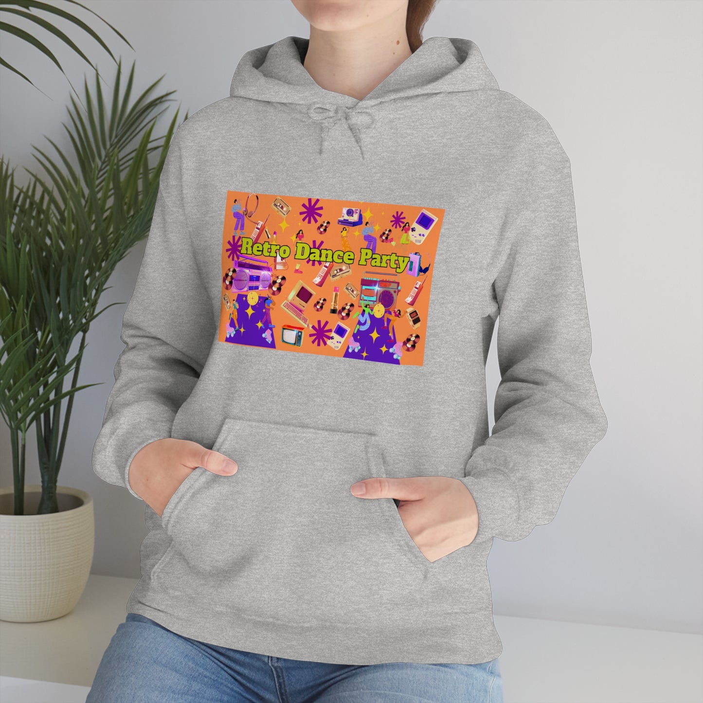 Retro Dance Party Orange Ground Unisex Heavy Blend™ Hooded Sweatshirt