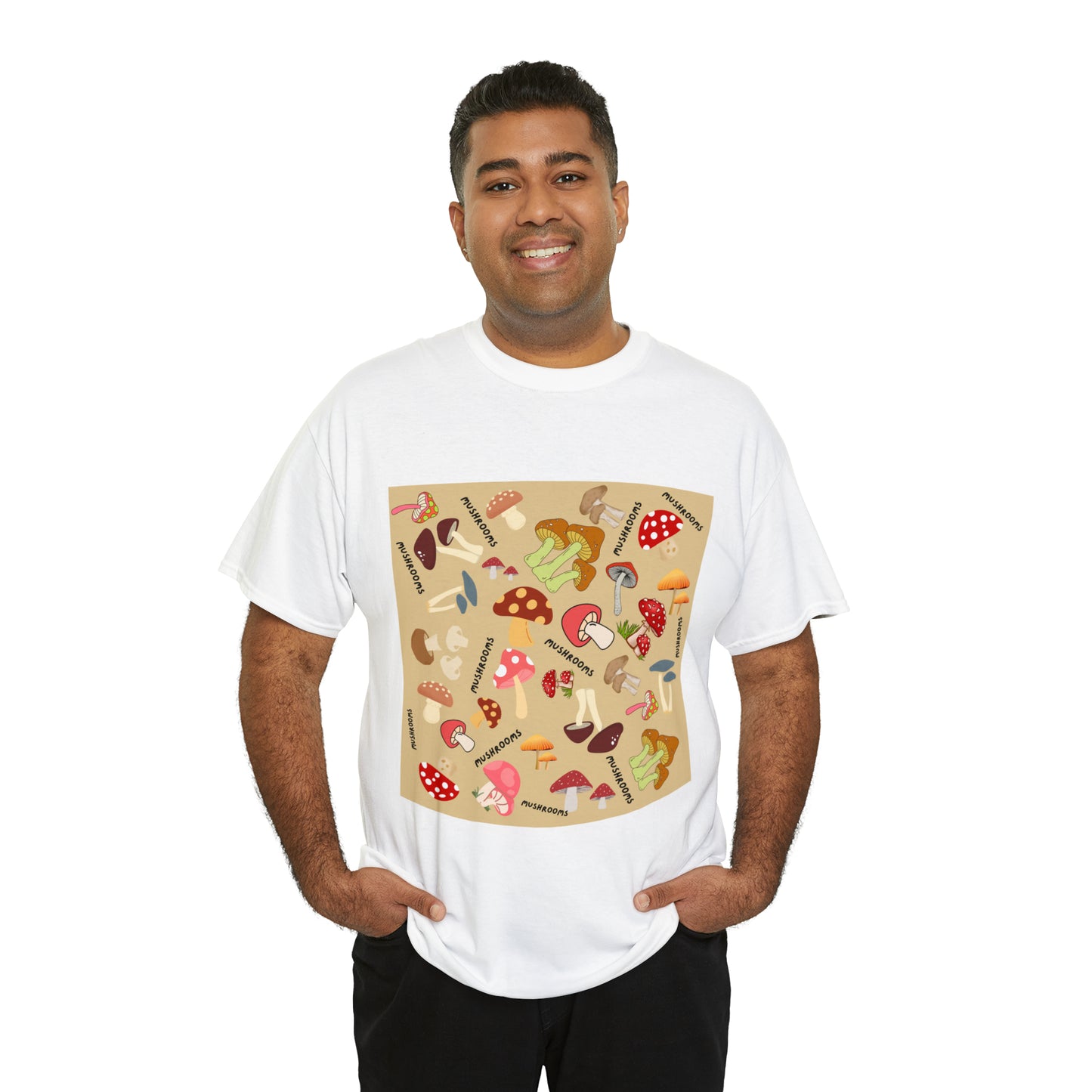 Mushroom Design Unisex Heavy Cotton Tee