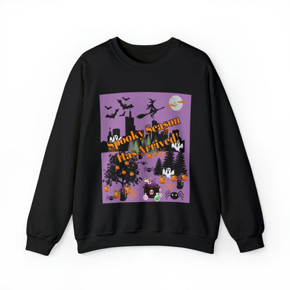 Spooky Season Has Arrived Purple Unisex Heavy Blend™ Crewneck Sweatshirt