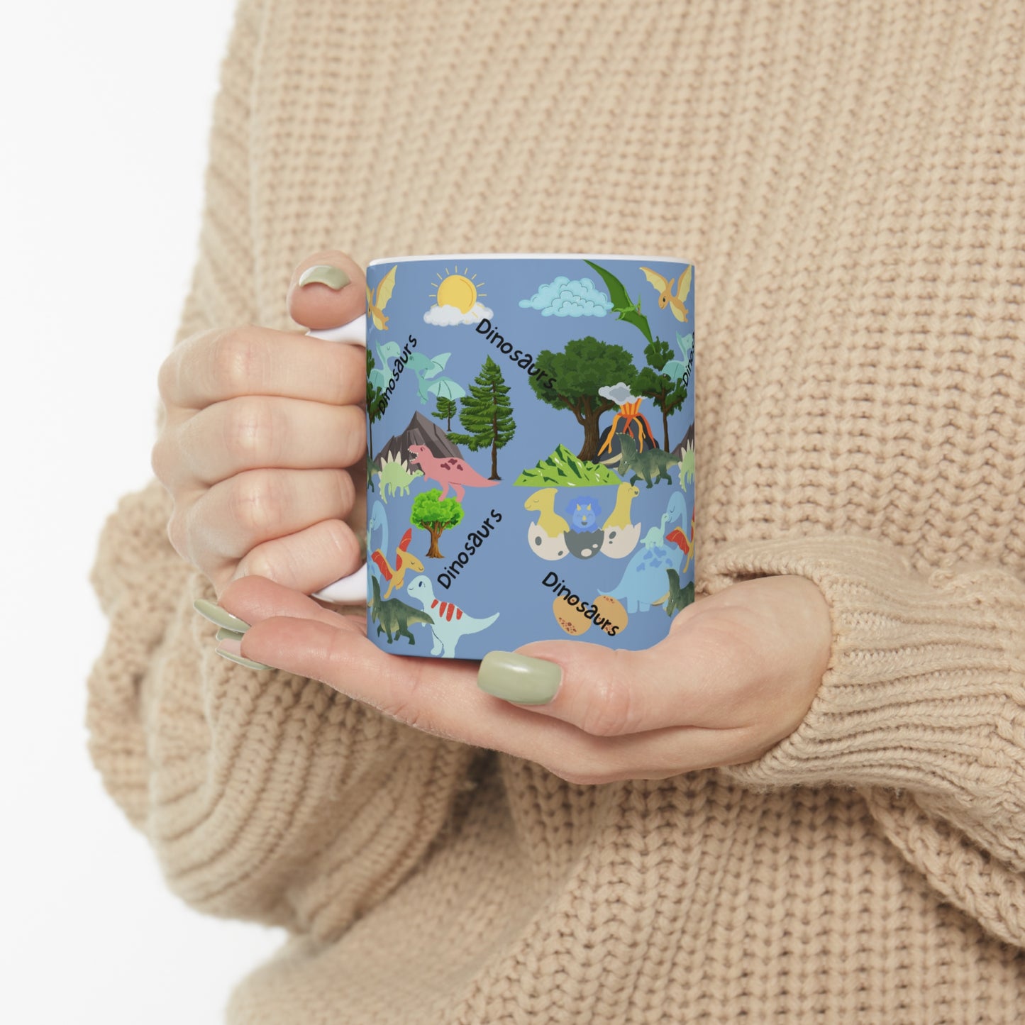 Dinosaurs Blue Ceramic Mug 11oz