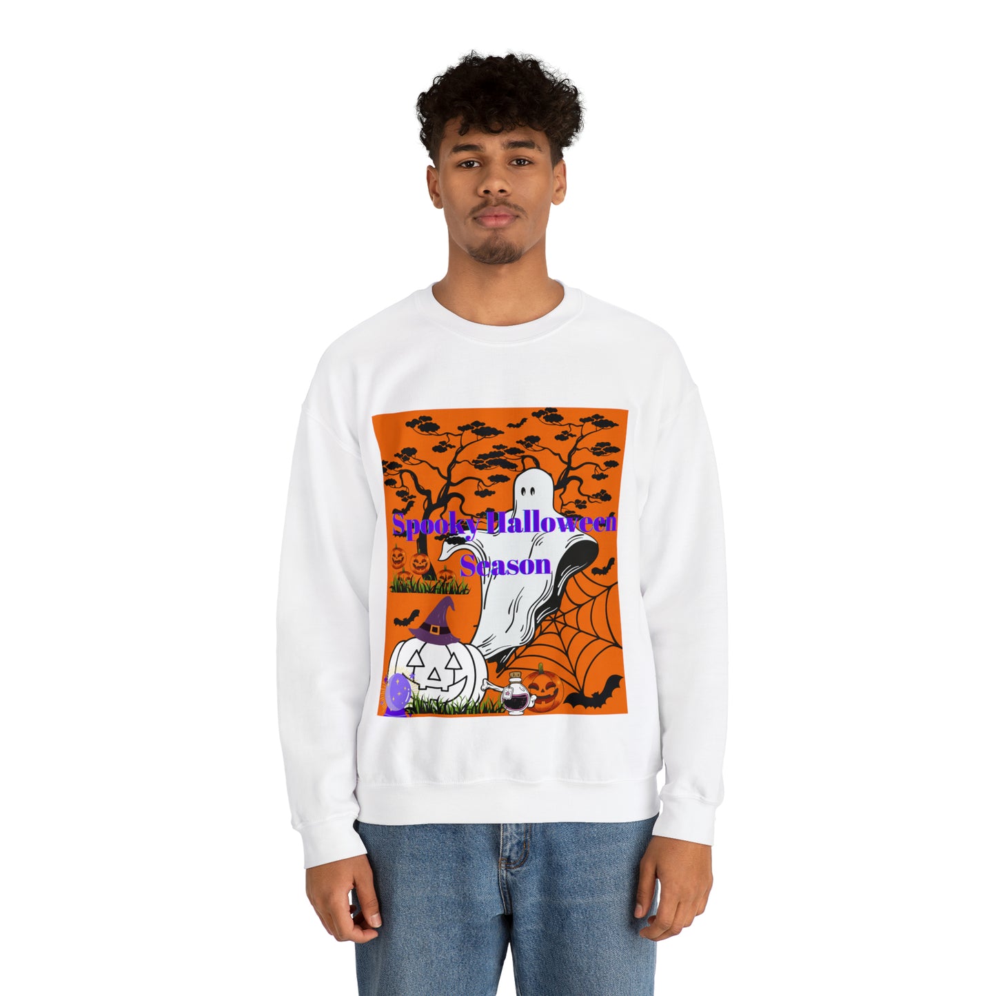 Spooky Halloween Season Orange Unisex Heavy Blend™ Crewneck Sweatshirt