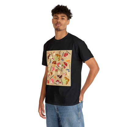 Mushroom Design Unisex Heavy Cotton Tee