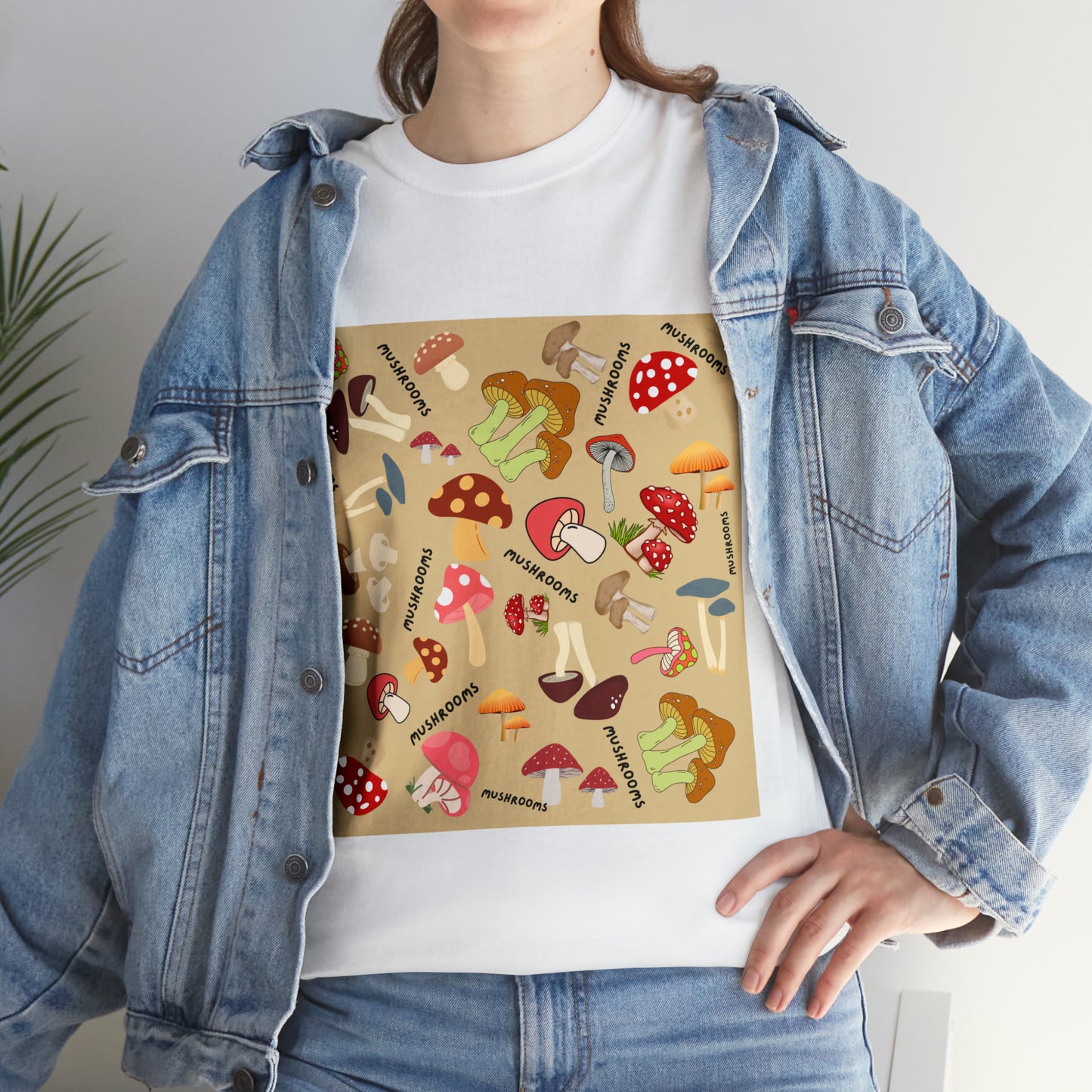 Mushroom Design Unisex Heavy Cotton Tee