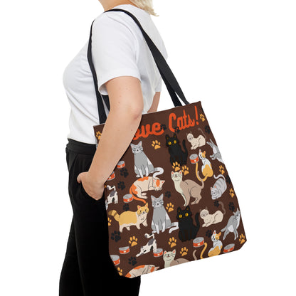 I Love Cats Tote Bag (AOP)