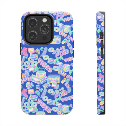 Retro Vibes Blue Tough Phone Cases