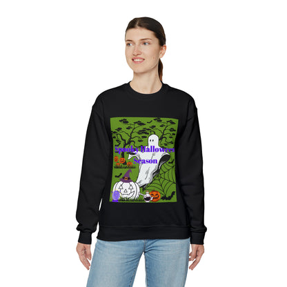 Spooky Halloween Season Green Unisex Heavy Blend™ Crewneck Sweatshirt