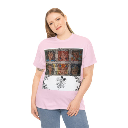 Vintage with comic art Unisex Heavy Cotton Tee