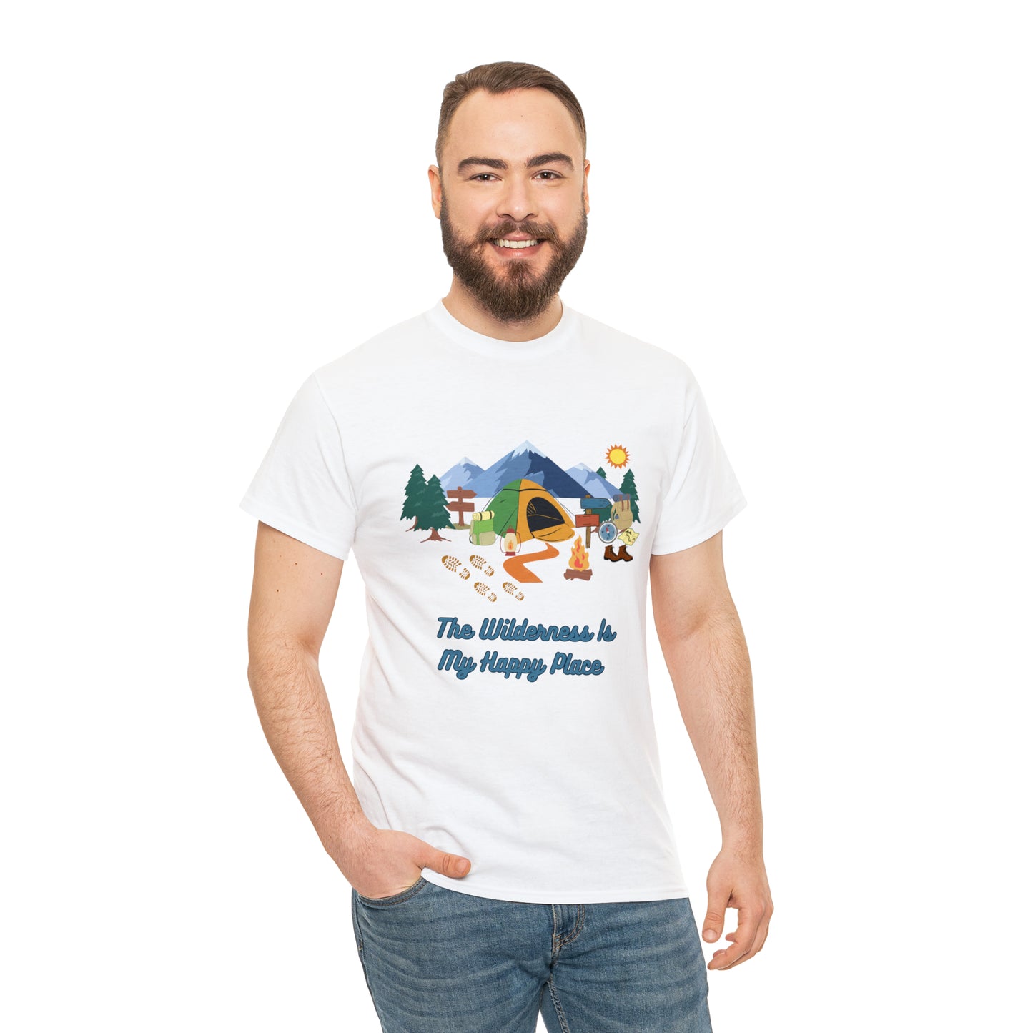 The Wilderness is My Happy Place Unisex Heavy Cotton Tee