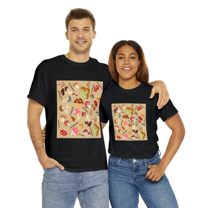 Mushroom Design Unisex Heavy Cotton Tee